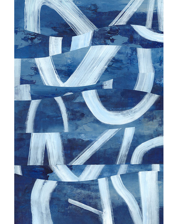 Chelsea Art Studio Richard Ryder Collage In Blue Framed On Canvas by